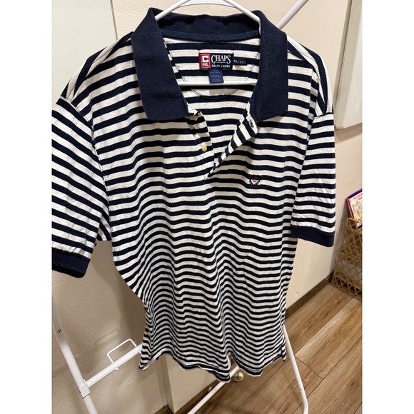 Chaps Ralph Lauren Other - Preppy Nautical Polo Navy Blue White‎ XXL Striped Chaps Ralph Lauren